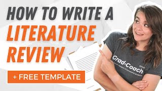 How To Write A Literature Review In 2024 Including AI Tools  FREE TEMPLATE  Examples [upl. by Eiralam]