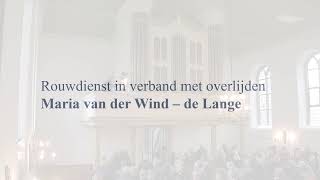 Dorpskerk Rouwdienst ivm overlijden Mevr van der Wind 21 oktober 2024 1030 uur [upl. by Germann304]