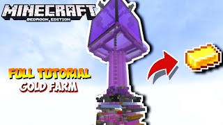 TUTORIAL Mega Gold Farm 120 Minecraft Bedrock Indonesia [upl. by Shaddock]