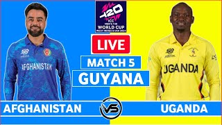 ICC T20 World Cup Live Afghanistan vs Uganda Live Scores  AFG vs UGA Live Scores amp Commentary [upl. by Antsirhc]