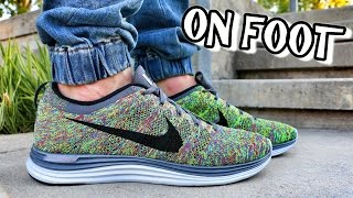 Nike Flyknit Lunar 1 Multicolor  Review  On Foot [upl. by Vannie]