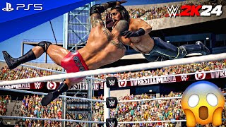 Randy Orton Super RKO Finisher to Seth Rollins  WWE 2K24 Gameplay  PS5™ 4K60 [upl. by Anida]