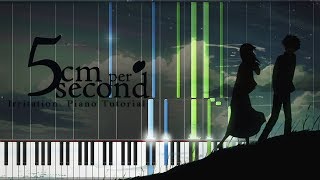 Shousou Irritation  5 Centimeters per Second OST Piano Tutorial Synthesia [upl. by Pace]