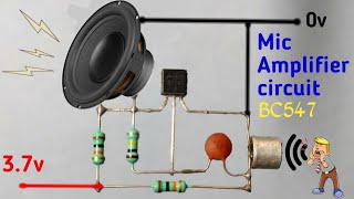 Simple Mic Amplifier Circuit using BC547 [upl. by Akeit137]