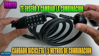 ⭐⭐Foneso  Candado bicicleta 15 metros de combinación y cambio de combinación [upl. by Suivatna715]