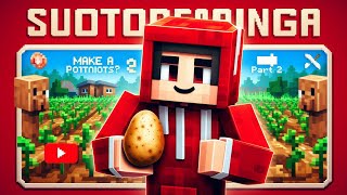 Ep3 HOW TO MAKE Simple Automatic Crop Farm in Minecraft PE  Bedrock Tutorial Potato Wheat Carrot [upl. by Julienne]