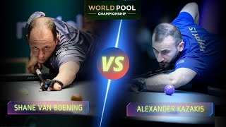 SHANE VAN BOENING VS ALEXANDER KAZAKIS  2024 WORLD POOL CHAMPIONSHIP 9ballpool highlights svb [upl. by Emile]