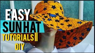 HOW TO SEW A SUN HAT  ANKARA SUN HAT FOR FEMALES  SUMMER HAT TUTORIALS FOR BEGINNERS  DIY SUN [upl. by Immanuel]