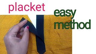 How to make placket on shirt perfect easy method  shirt collar pattern  sewing tips and tricks [upl. by Hgielrak145]