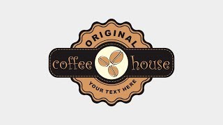 CorelDRAW Tutorial  Logo Design Coffee House [upl. by Nahshun]