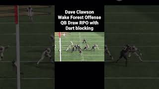 Dave Clawson Wake Forest OffenseQB Draw RPO with Dart blocking FOOTBALL PLAYS FOR COACHES [upl. by Atinor13]