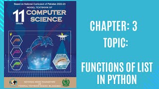 29 Unit 3  Functions for list in Python  Programming Fundamentals  Grade 11 [upl. by Ahsimac850]