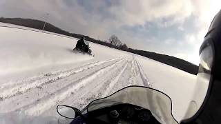 Yamaha SRX 700 Triple VS Polaris XLT 600 GoPro [upl. by Ahseetal]