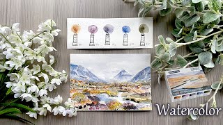 Schmincke Super Granulating Watercolors Tundra Unboxing  swatching and Painting  step by step [upl. by Adriane]