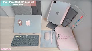 Unboxing iPad Pro M2 2022  Apple Pencil 2nd Gen amp Accessories  Silver 11 Inch  Indonesia [upl. by Jethro]