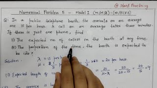 Model 1 MM1 infinityFCFS Numerical Problem 5  Queueing Theory in Operation Research [upl. by Tosch62]