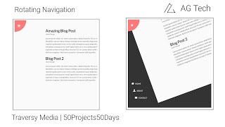 How to make a Rotating Navigation  Day 3  HTML CSS JS  50Projects50Days [upl. by Enelime]