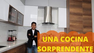 COCINA MODERNA CON UNA COMBINACIÓN DE 3 COLORES ALTO BRILLO  MADERADO Y ALUMINIO SORPRENDENTE [upl. by Camile508]