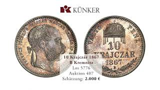 Künker eLive Premium Auction 407 Kleinmünzen des Kaisers Franz Josef I [upl. by Anelahs]