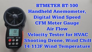 Anemometer BT100 Air flow MPH CFM HVAC  JoeteckTips [upl. by Celtic774]