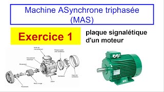 Exercice Moteur ASynchrone  MAS 1  plaque signalétique dune MAS [upl. by Lenox754]