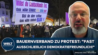 BAUERNPROTEST IN DEUTSCHLAND quotVeranstaltungen sind fast ausschließlich demokratiefreundlichquot [upl. by Rotman]