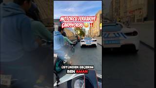 Motorcu polis arabası çarpıyor  motorcycle automobile öneçıkar motovlog live polis komedi [upl. by Eiuqnom]