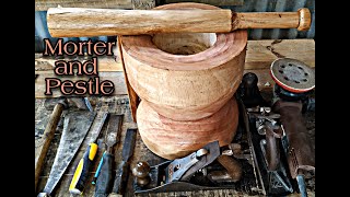 Wooden Mortar and Pestle The Making [upl. by Tamis825]