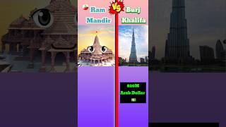 Ram mandir 🥰🆚 Burj Khalifa 🤗❓shorts youtubeshorts rammandir burjkhalifa JJKiFACT [upl. by Lincoln]