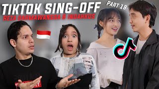 Waleska amp Efra react to SING OFF TIKTOK SONGS PART 18 Reza Darmawangsa vs Indahkus [upl. by Bertolde]