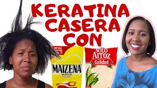 ALISA TU CABELLO EN 1 DÍA CON ESTA KERATINA CASERA DE ARROZ Y MAIZENA  SÍ FUNCIONA [upl. by Erdnaxela]