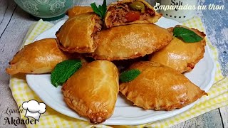 Empanadas au thon ou chaussons au thon avec une pâte sans repos مملحات بالطون [upl. by Zebaj951]