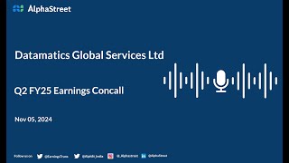 Datamatics Global Services Ltd Q2 FY202425 Earnings Conference Call [upl. by Hobbie]