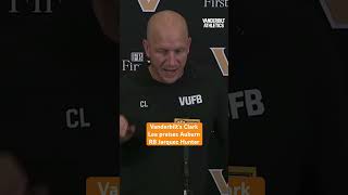 Vanderbilt head coach Clark Lea is asked about defending Auburn RB Jarquez Hunter wareagle wde [upl. by Annaoy]