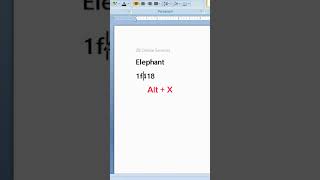 Elephant in MS Word  Tricky Code to Draw Elephant [upl. by Ehtylb]