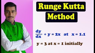 Runge Kutta method first order first degree best example solved step by step [upl. by Yznil]