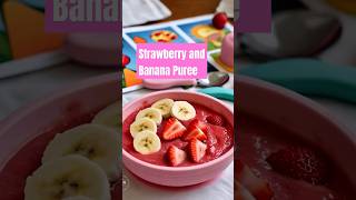 Strawberry amp Banana puree is a nutritious delicious baby babyfood recipe shorts growth health [upl. by Assyle818]