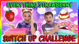 EVERYTHING STRAWBERRY SWITCH UP CHALLENGE  We Are The Davises [upl. by Zilber]