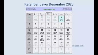 Kalender Jawa Desember 2023 Lengkap Hari Baik [upl. by Cecilla81]