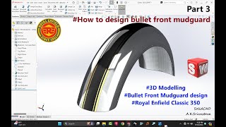 How to design front Mudguard of Royal Enfield in solidworks [upl. by Aztiram]