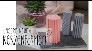 Kerzen gießen mit Kerzenformen  Rillenkerzen selber machen  DIY Kerzen [upl. by Tennes]