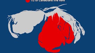 Half of Canadas Population Lives in the Red Animated Map [upl. by Alisan949]