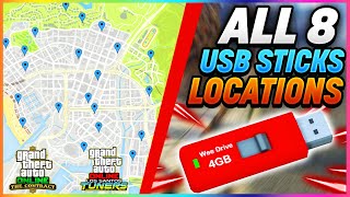 GTA 5 ONLINE ALL 8 USB STICK LOCATIONS  ALLE 8 USB STICK FUNDORTE  CONTRACT DLC  TUNERS DLC [upl. by Wootan]