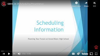 GBHS 24 25 Scheduling Presentation [upl. by Hpsoj]