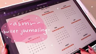 ASMR Bullet journal with me on my iPad ✨💗  iPad writing sounds close whispering [upl. by Elohc521]