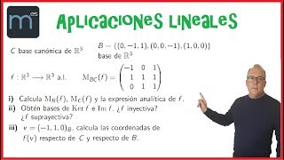 Aplicaciones lineales endomorfismo matriz de B a C de f espacios vectoriales [upl. by Halehs]