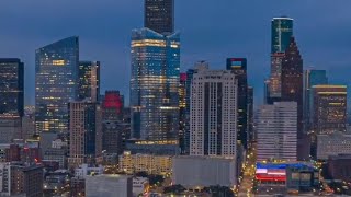 Houston TX Inner City Skyline Drone  Vertical Video [upl. by Airal357]