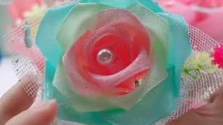 Amazing Ribbon Flower Work  How To Make Flowers With Ribbon  Easy Flower Making [upl. by Hilary]