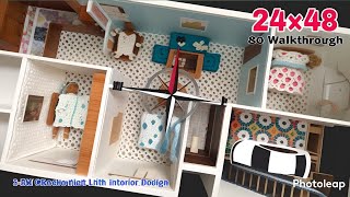 24×48 House Plan 3D  3BHK House Plan  24×48 House Design [upl. by Tuckie]