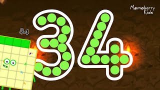 Numberblocks 34 Magic Run  Numberblocks Thirty Four Adventure  Number Counting Go Explore [upl. by Idnod360]